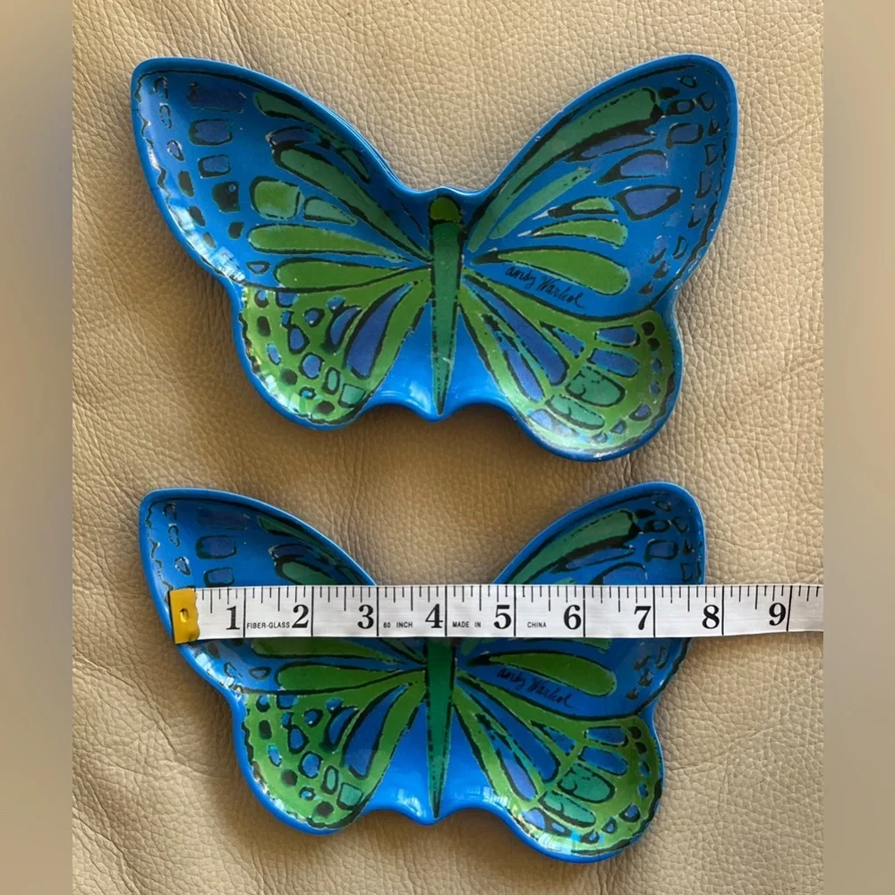 ANDY WARHOL Butterfly Melamine Plates By Presidio Objects Set of 4